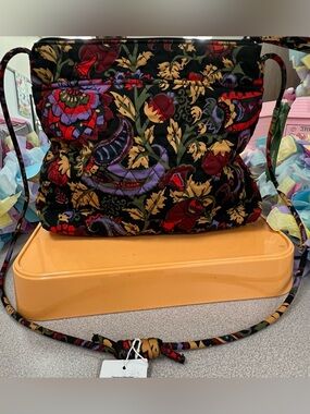 Vera Bradley Black Multi Floral Quilted Crossbody